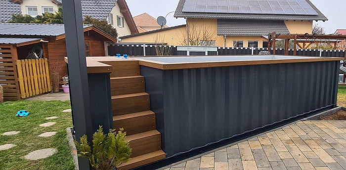Piscina contenedor Premium de 6,2 m x 2,5 m con bomba de calor